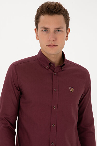 U.S. Polo Assn. Men's Shirt In Burgundy With Logo