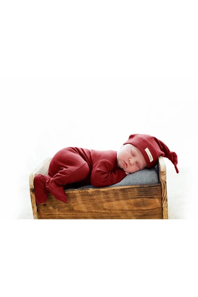 Lovedbaby Body bebe din 100% bumbac hipoalergenic - certificat GOTS, Crimson, NB-24 luni