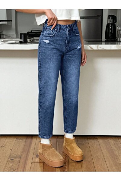 Noxter Women's Denim Trousers with Holes