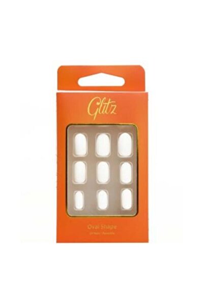 Glitz Self-Adhesive Artificial Nails No. 8 Matte White - 24 Pieces