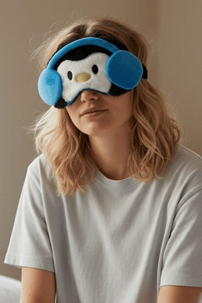 TAKIŞTIR Mixed Color Penguin Figured Plush Sleeping Headband