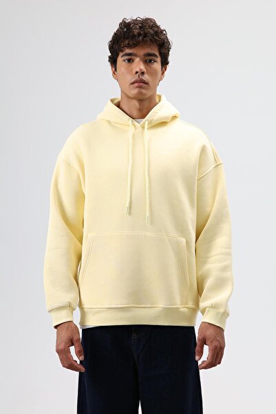 VAMOSCLO Basic oversized Washable Hoodie Κίτρινο