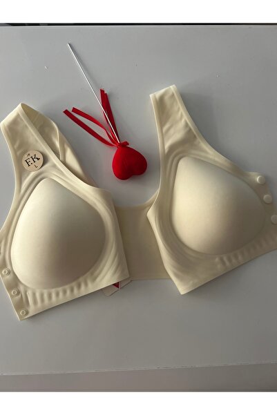 nuda luna Γυναικείο σουτιέν με κοπή με λέιζερ χωρίς εσώρουχο με κουμπιά μπροστά F.K