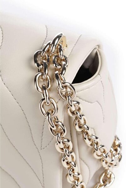 Just Cavalli Women's Quilted Zebra Patterned Chain Strap Shoulder Bag - Cream