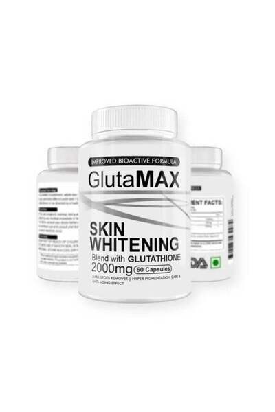 GLUTAMAX كبسولات تبييض 2000 ملغ - مزيج الجلوتاثيون لتفتيح البشرة، 60 كبسولة