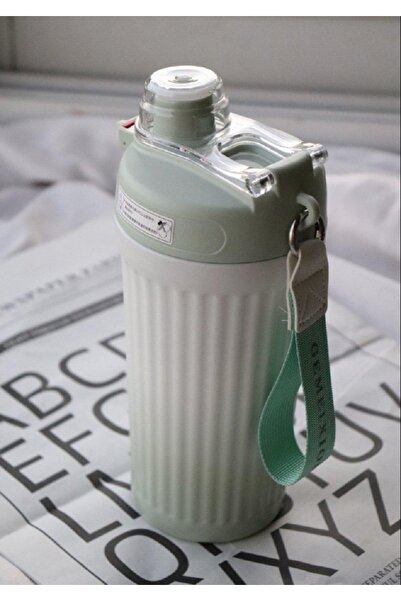 Generic 600ml Color Gradient Ribbed Thermal Water Cup or Flask with Foldable Handle HZ062