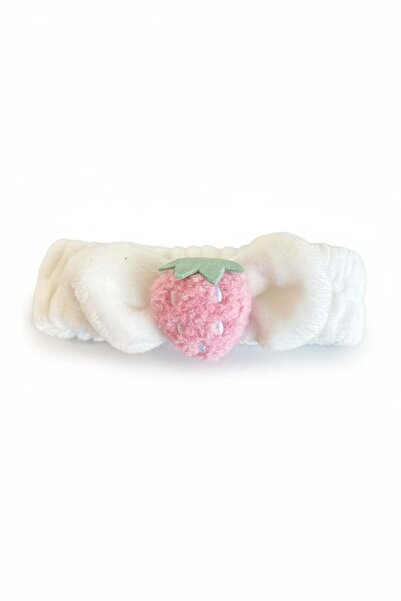TAKIŞTIR White Color Strawberry Figured Plush Hair Band