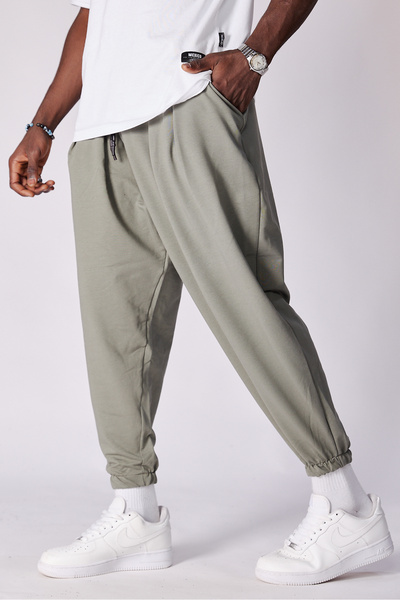 Superbluemexico Unisex Jacquard Patterned Pleated Baggy Trousers