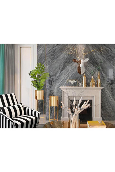 LUXXO Ghiveci decorativ metalic pentru masă sau podea, auriu, 26x26x76 cm (Auriu S)