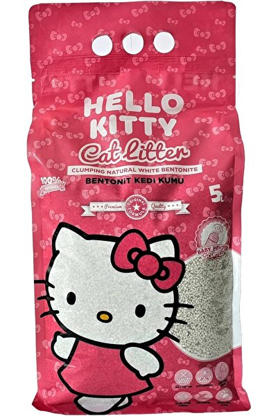 Hello Kitty Cat Litter 5L – Baby Powder Scent, Fast Clumping, Low Dust, Natural White Bentonite, Gentle on Cats