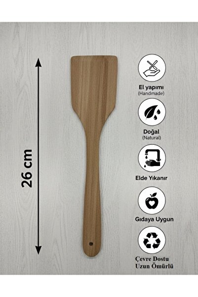 KAYEGG Handmade Natural 6-Piece Wooden Spatula Set Hornbeam Wood 26 cm 6 Spat...