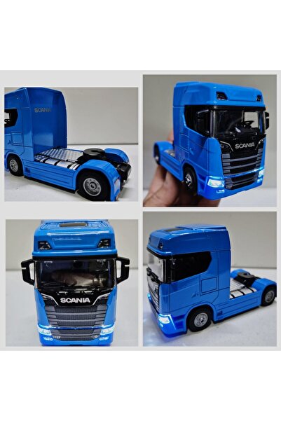 SUDESA OYUNCAK SCANİA MAVİ SÜRTMELİ PİLLİ IŞIKLI SESLİ METAL ÇEK BIRAK TIR KU...