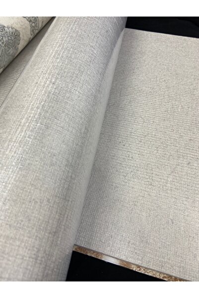 KOÇ YAPI DEKOR Tutkal hediye 16 m2 keten desen gümüş kabartmalı silinebilir duvar kağıdı