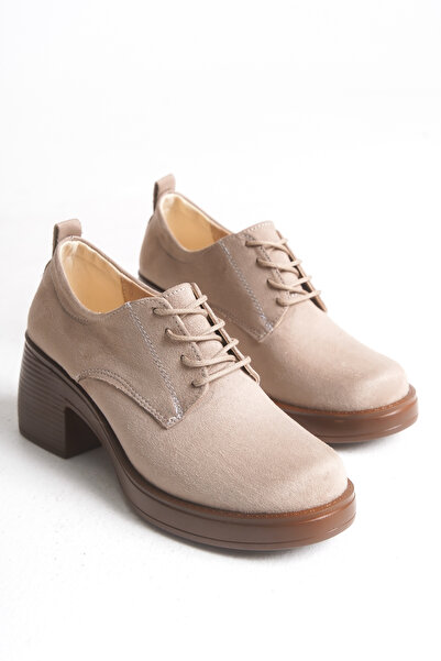 Shoesers Women's Special Design Platform Heeled Elegant Lace-Up Loafer Moccasin Shoes