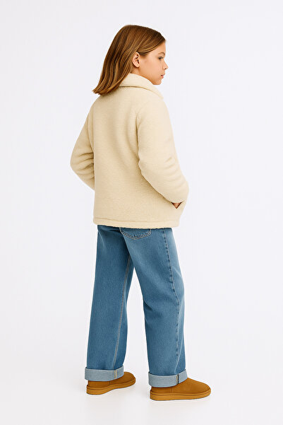 ESİLA KİDS Girl's Plush Jacket with Zipper Long Sleeves 4-10 Years Old