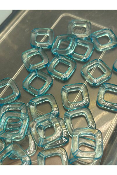 Gönülden Tasarım 30 БРОЯ 2 СМ ДУПКА СИН ПЛАСТМАСОВ КВАДРАТЕН МЪНИСТ