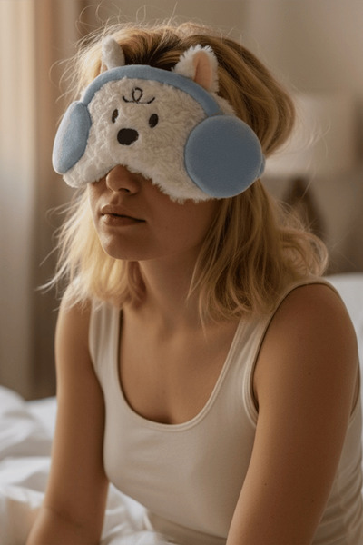 TAKIŞTIR Mixed Color Dog Figured Plush Sleeping Headband