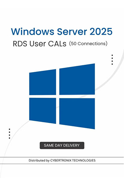 MICROSOFT Windows Server 2025 RDS User CALs (50 Connections) | Digital License | SAME DAY DELIVERY