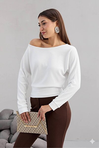 Butik Beyza Combed Cotton Fabric Boat Neck Blouse