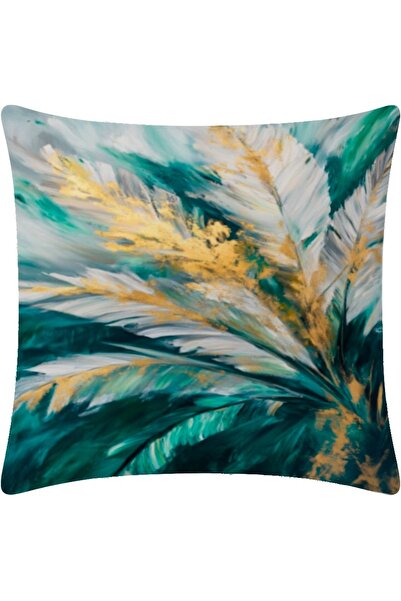 MİNOZA Digital Printed Leaf Patterned Decorative Throw Pillow Cover