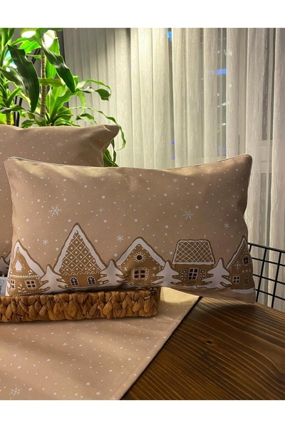 KIRLENTİM H1245-3050 Beige Cookie Houses-Cushion Cover