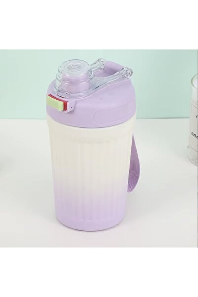 Generic 600ml Color Gradient Ribbed Thermal Water Cup or Flask with Foldable Handle HZ062