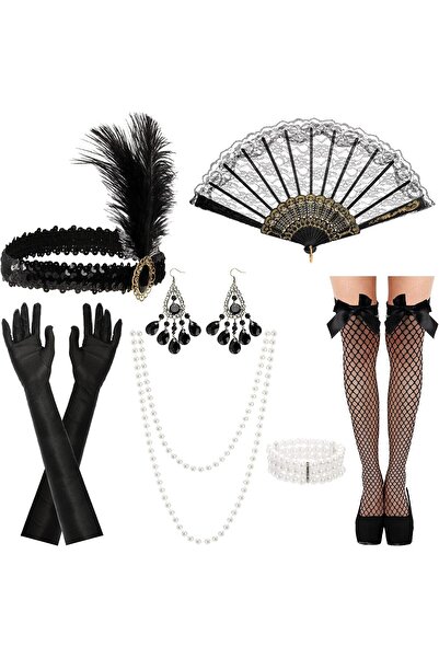 KASTWAVE Party Dress Up Set - 1920s Flapper Accessories for Women (Great Gatsby Theme)