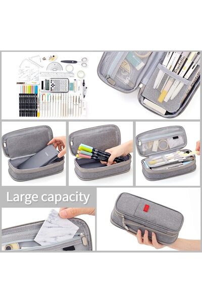 KASTWAVE Large Capacity Pencil Case, Cosmetic Bag, Large Capacity, Storage Bag With Zipper, Suitable