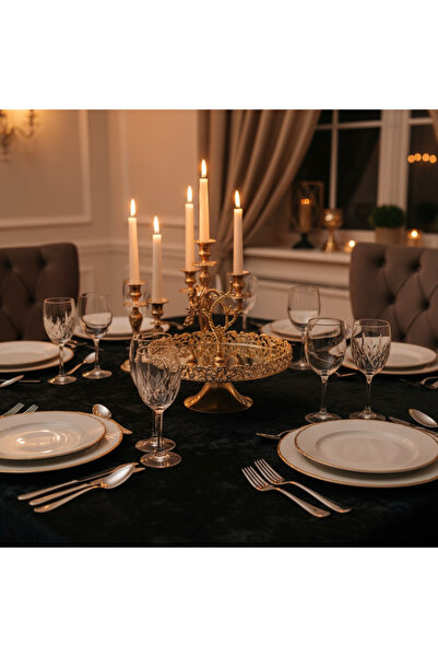 GenelTedarik Aynalı Tek Katlı Sunumluk – Gold Detaylı Sofra ve Masa Dekorasyonu