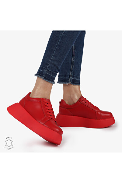 ANGEL BLUE Casual shoes made of genuine leather with high sole CRL881 Red