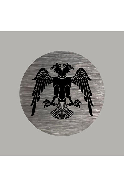 CRF Gerçek Metal Selçuklu Çift Kartal Gümüş Renk Logo Amblem Arkası Yapışkanl...