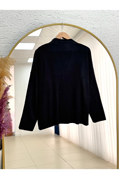 BENAHOLL Κοντή ζακέτα με χρυσά κουμπιά Ferista-Zİ6157 Μαύρο