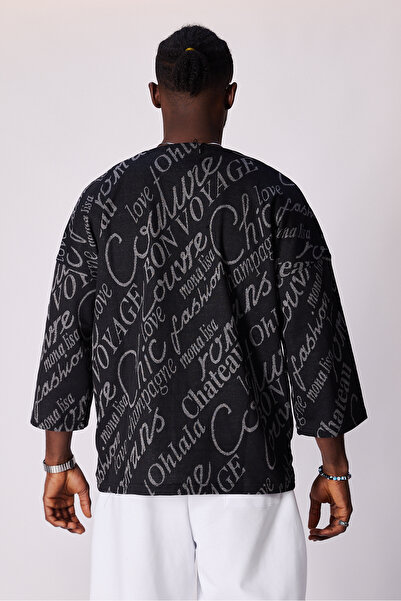 Superbluemexico Unisex Jacquard Patterned Fakir Sleeve T-Shirt