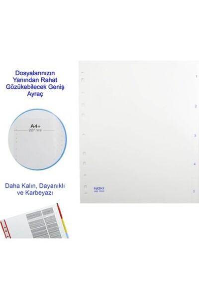 Noki Hd Telli Dosya Mavi 3 Lü Hd Poşet Dosya 10'lu ve Hd 1 5 Rakam Ayraç