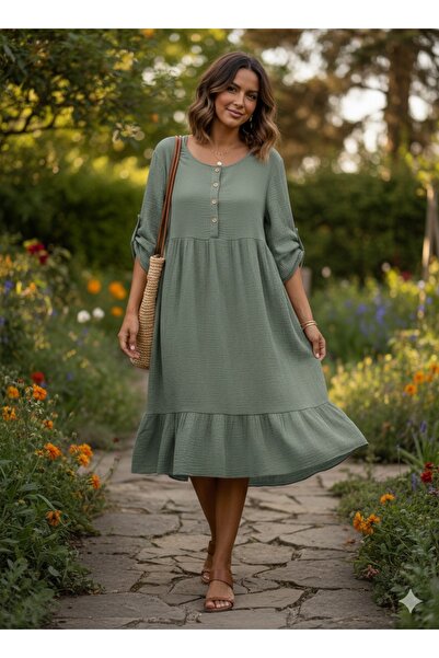 Store Kadın Müslin Kumaş Salaş Elbise