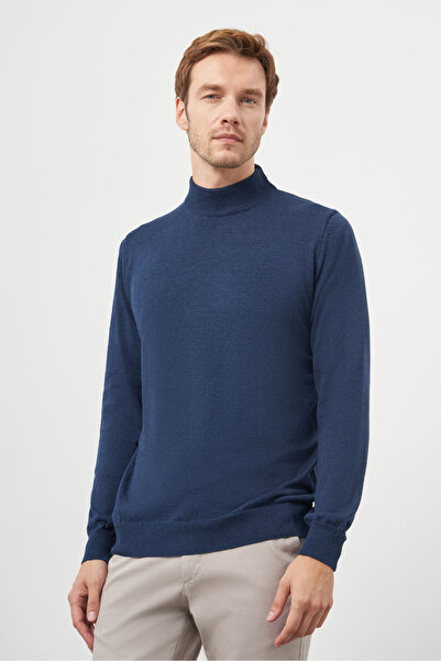 Morven Чоловічий Indigo Basic Півкомір Dynamic Fit Зручний крій Трикотаж