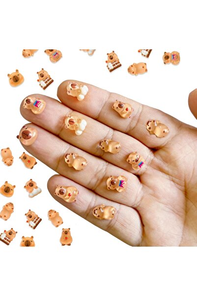 KASTWAVE 100PCS Mini Capybara Resin Figurines for Dollhouse & Fairy Garden