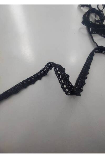 FASHİON DANTEL Pamuk Kopanaki Dantel 5 Mt 1 Cm Eninde Siyah
