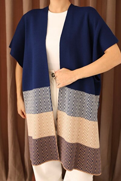 BİGAMTEKSTİL Color Block Winter Knitwear Shawl Bces-253005