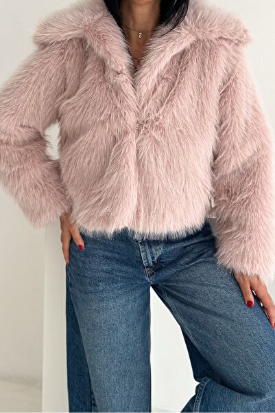 FEMELLE Women's Pink Lined Shawl Collar