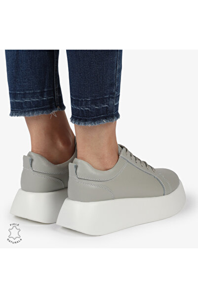 ANGEL BLUE Casual shoes made of genuine leather with high sole CRL881 Grey