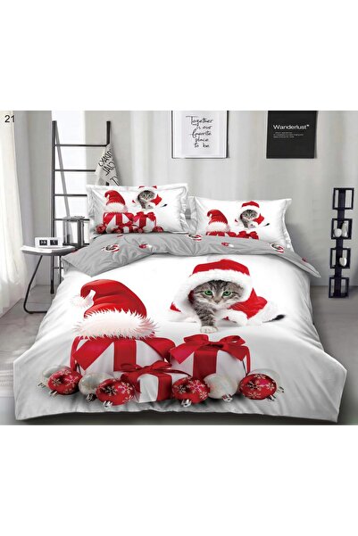 OEM Double Bed Linen, Finet Fabric, 6 Pieces - Christmas Print