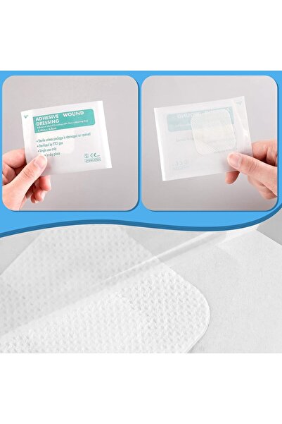 KASTWAVE 40 PCS Adhesive Island Dressing Bordered Gauze (1.7 x 1.7 Inch)