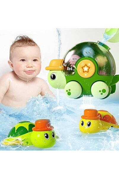 KASTWAVE Engaging Wind-Up Turtle Bath Toy Set - Waterfall Station with Rotating Wheel & Cup - Ideal