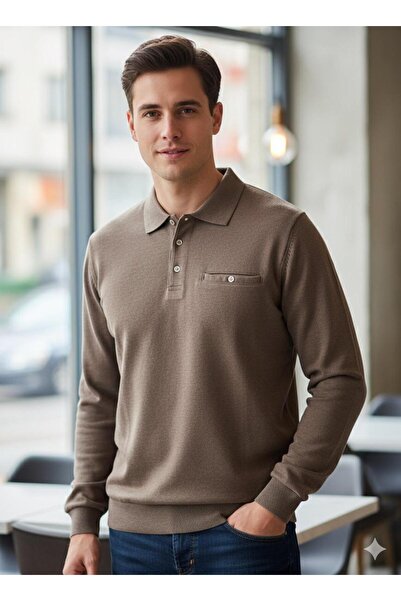 DYNAMO erkek selanik kumaş polo yaka kazak 6865