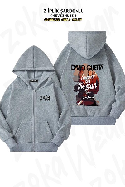 ZOKAWEAR Унісекс DavidBas з принтом Oversize з принтом на спині, на блискавці, з капюшоном