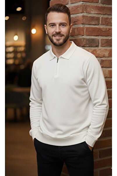 DYNAMO erkek polo yaka fermuarlı triko kazak 7001