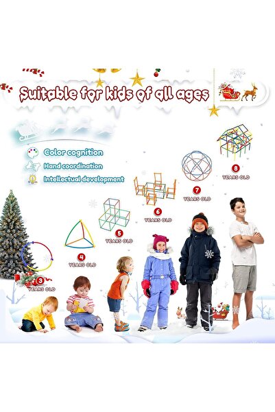 KASTWAVE ألعاب البناء - مجموعة بناء متشابكة من القش، مكونة من 600 قطعة