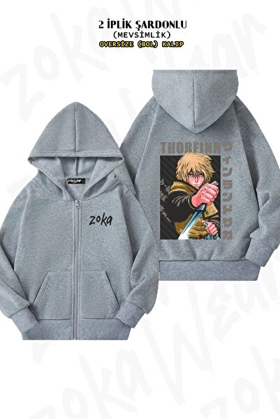 ZOKAWEAR Cardigan unisex Vinland Saga Thorfinn Karlsefni cu imprimeu supradim...
