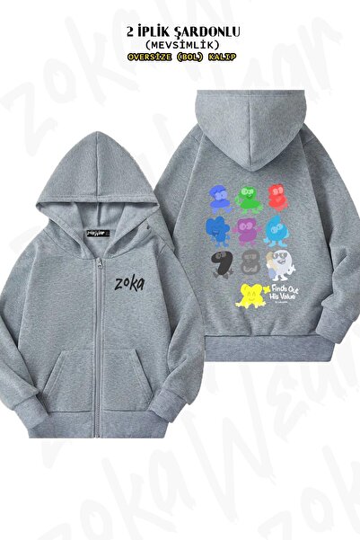 ZOKAWEAR Unisex BFDI X Finds Out His Value Cast 2 με τύπωμα oversized Ζακέτα με κουκούλα με φερμουάρ με τύπωμα